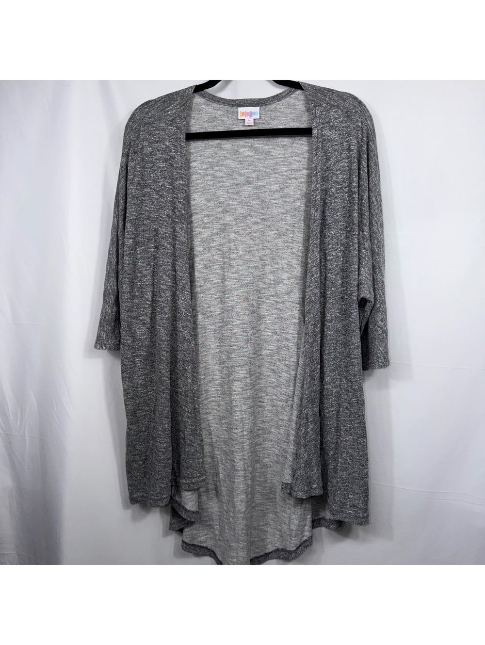 LuLaRoe Monroe M Gray Heathered Open Front Cardigan